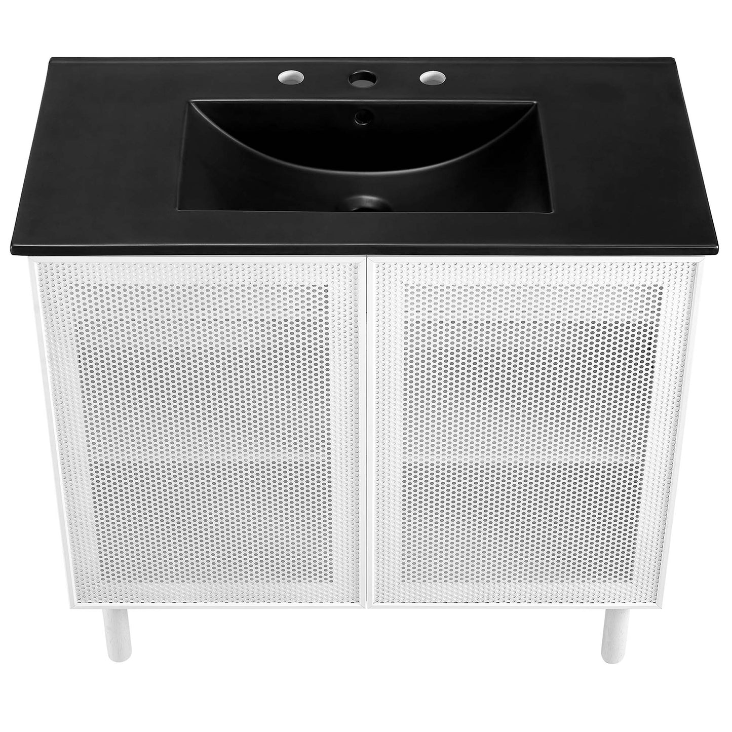 Modway - Calla 36" Perforated Metal Bathroom Vanity by Modway  Bathroom Vanities White - EEI-6680-BLK-WHI