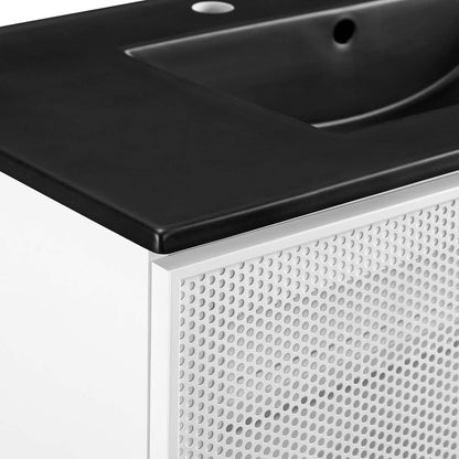 Modway - Calla 36" Perforated Metal Bathroom Vanity by Modway  Bathroom Vanities White - EEI-6680-BLK-WHI