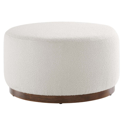 Modway - Tilden Large 29" Round Boucle Upholstered Ottoman by Modway  Living Room Sofas and Armchairs White - EEI-6681-CLO-WAL