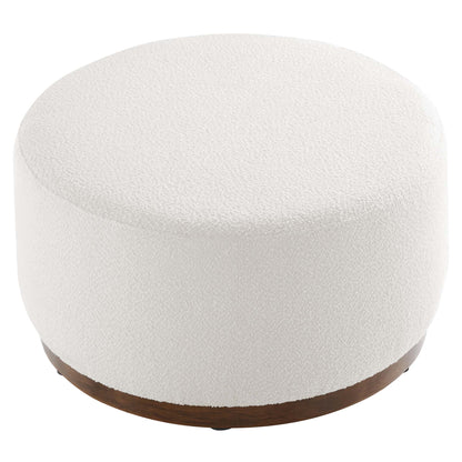 Modway - Tilden Large 29" Round Boucle Upholstered Ottoman by Modway  Living Room Sofas and Armchairs White - EEI-6681-CLO-WAL