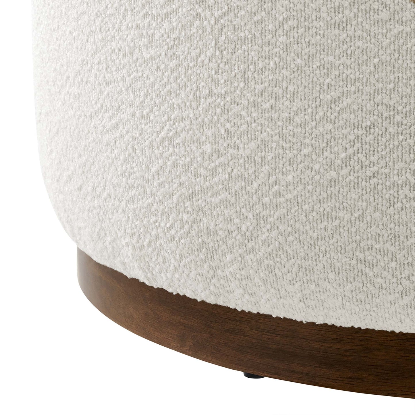 Modway - Tilden Large 29" Round Boucle Upholstered Ottoman by Modway  Living Room Sofas and Armchairs White - EEI-6681-CLO-WAL