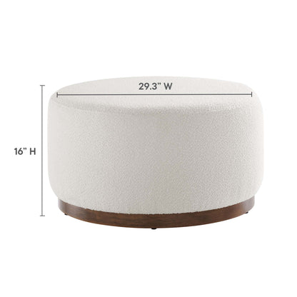 Modway - Tilden Large 29" Round Boucle Upholstered Ottoman by Modway  Living Room Sofas and Armchairs White - EEI-6681-CLO-WAL