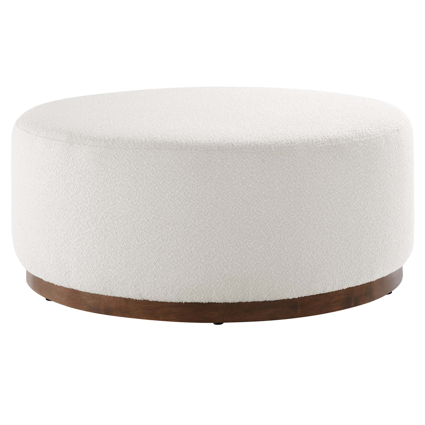 Modway - Tilden Large 38" Round Boucle Upholstered Upholstered Ottoman by Modway  Living Room Sofas and Armchairs White - EEI-6682-CLO-WAL