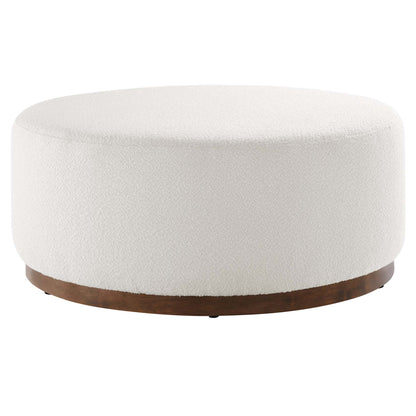 Modway - Tilden Large 38" Round Boucle Upholstered Upholstered Ottoman by Modway  Living Room Sofas and Armchairs White - EEI-6682-CLO-WAL