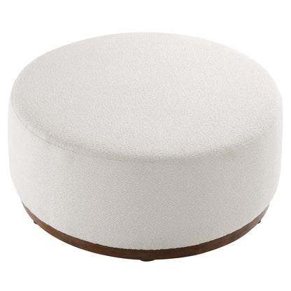 Modway - Tilden Large 38" Round Boucle Upholstered Upholstered Ottoman by Modway  Living Room Sofas and Armchairs White - EEI-6682-CLO-WAL