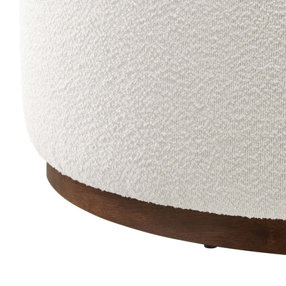 Modway - Tilden Large 38" Round Boucle Upholstered Upholstered Ottoman by Modway  Living Room Sofas and Armchairs White - EEI-6682-CLO-WAL