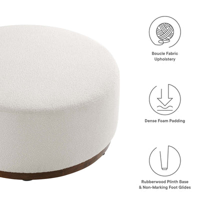 Modway - Tilden Large 38" Round Boucle Upholstered Upholstered Ottoman by Modway  Living Room Sofas and Armchairs White - EEI-6682-CLO-WAL