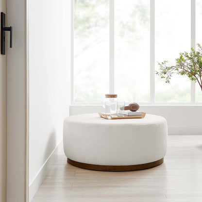 Modway - Tilden Large 38" Round Boucle Upholstered Upholstered Ottoman by Modway  Living Room Sofas and Armchairs White - EEI-6682-CLO-WAL