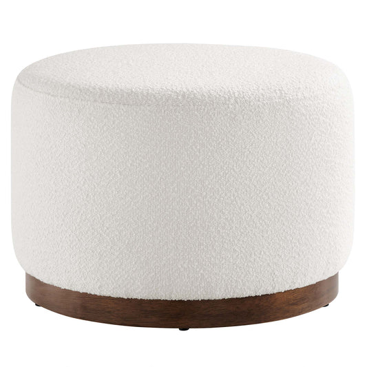 Modway - Tilden Large 23" Round Boucle Upholstered Upholstered Ottoman by Modway  Living Room Sofas and Armchairs White - EEI-6683-CLO-WAL