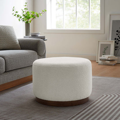 Modway - Tilden Large 23" Round Boucle Upholstered Upholstered Ottoman by Modway  Living Room Sofas and Armchairs White - EEI-6683-CLO-WAL
