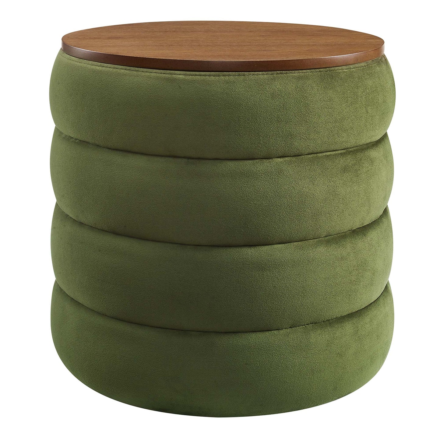 Modway - Mezzo Round Performance Velvet Storage Ottoman by Modway  Living Room Sofas and Armchairs Green - EEI-6684-MOG