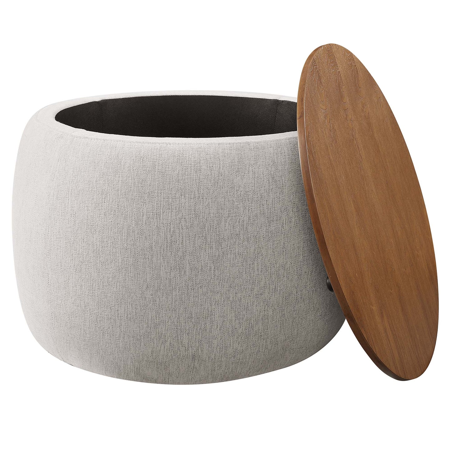 Modway - Perla Woven Heathered Fabric Upholstered Storage Ottoman by Modway  Living Room Sofas and Armchairs White - EEI-6688-HEI