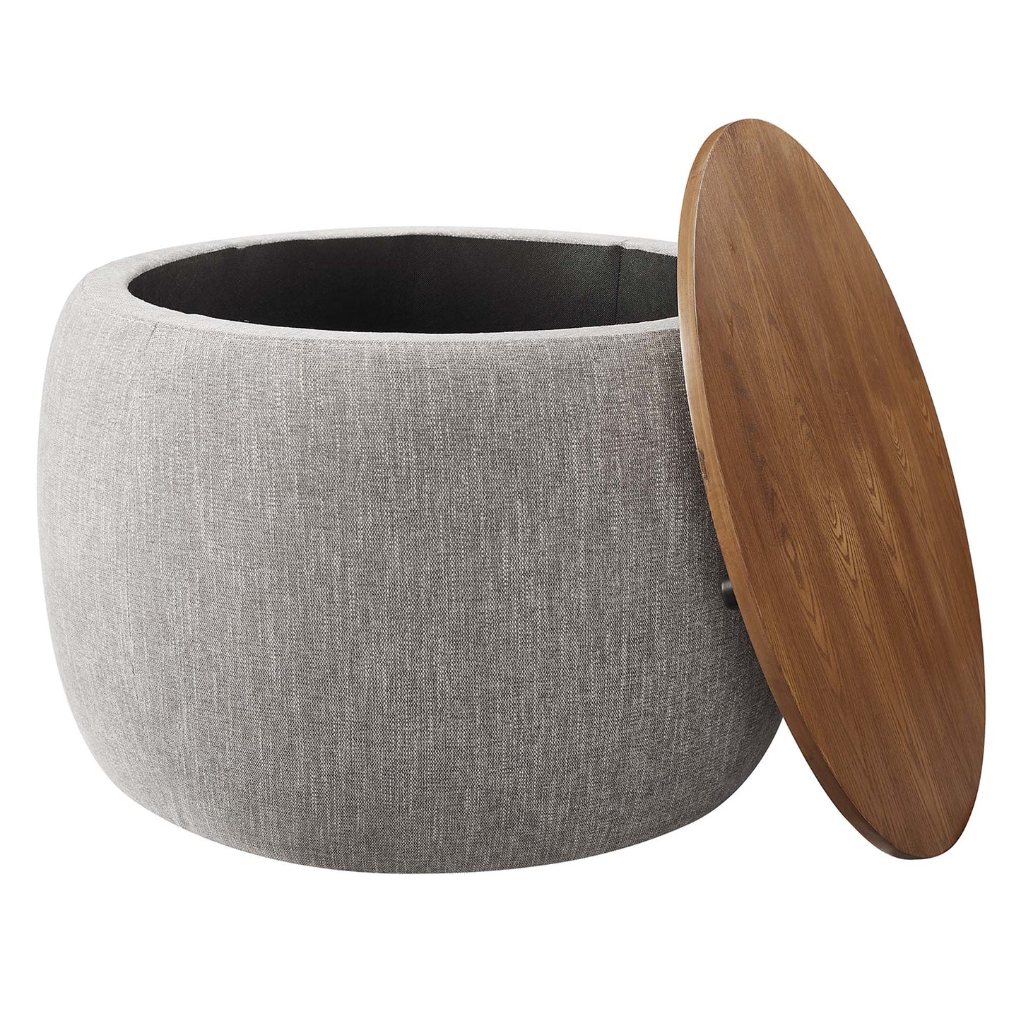 Modway - Perla Woven Heathered Fabric Upholstered Storage Ottoman by Modway  Living Room Sofas and Armchairs Brown - EEI-6688-HEW