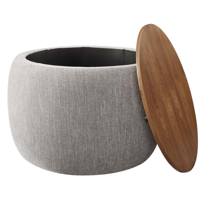 Modway - Perla Woven Heathered Fabric Upholstered Storage Ottoman by Modway  Living Room Sofas and Armchairs Brown - EEI-6688-HEW