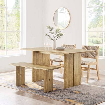 Modway - Amistad 60" Wood Dining Table and Bench Set by Modway  Bar and Dining Dining Sets Brown - EEI-6690-OAK