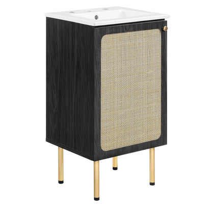 Modway Outlet Chaucer 18" Bathroom Vanity by Modway  Bathroom Furniture Black White - EEI-6691-BLK-WHI