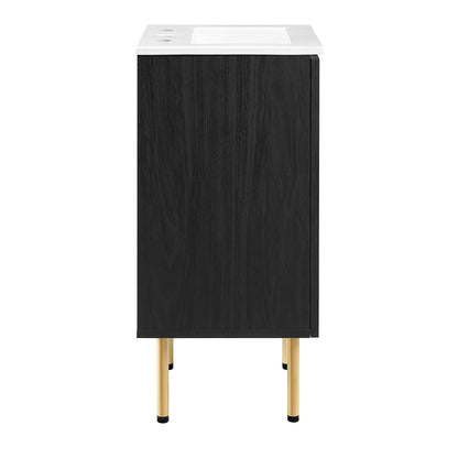 Modway Outlet Chaucer 18" Bathroom Vanity by Modway  Bathroom Furniture Black White - EEI-6691-BLK-WHI