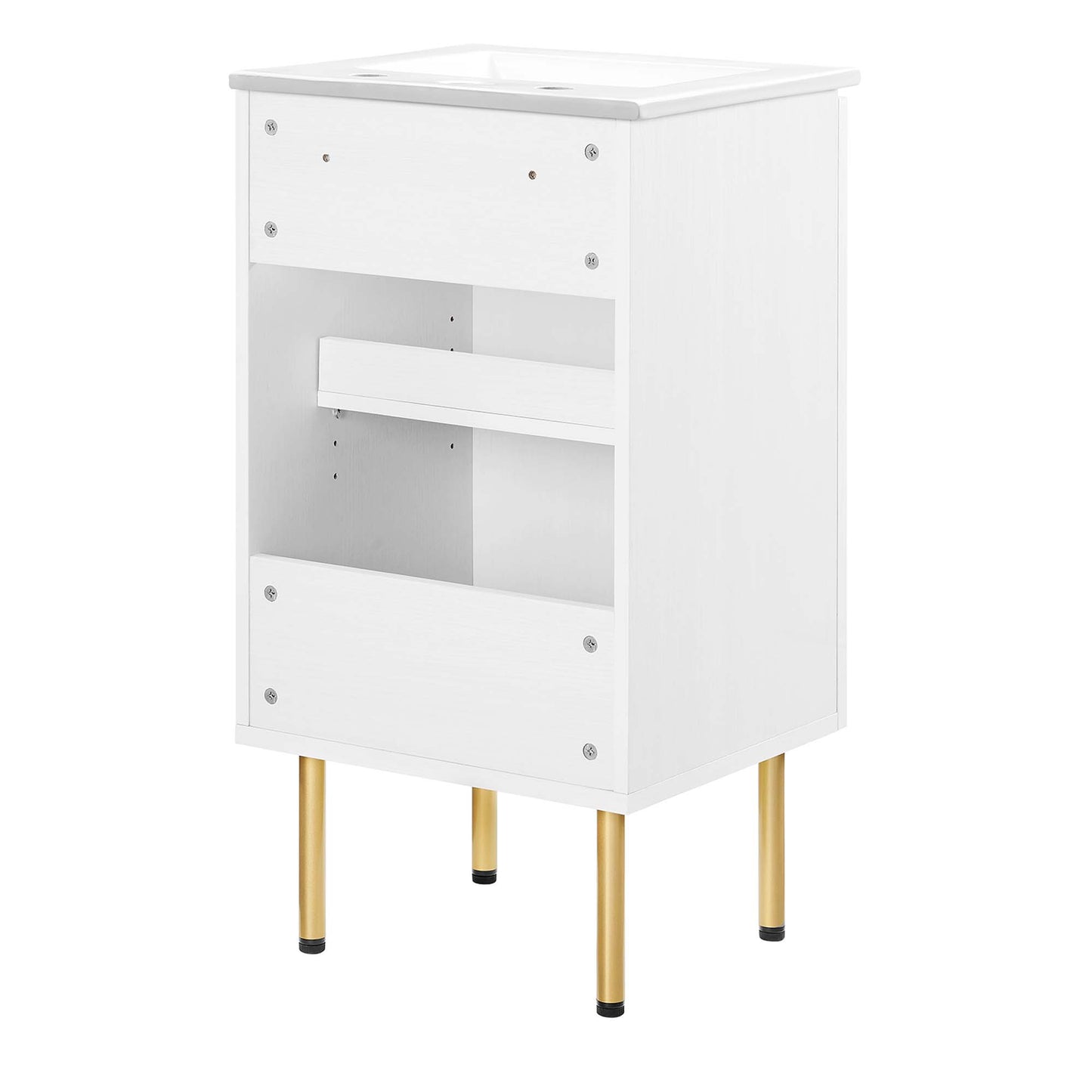 Modway Outlet Chaucer 18" Bathroom Vanity by Modway  Bathroom Furniture White White - EEI-6691-WHI-WHI