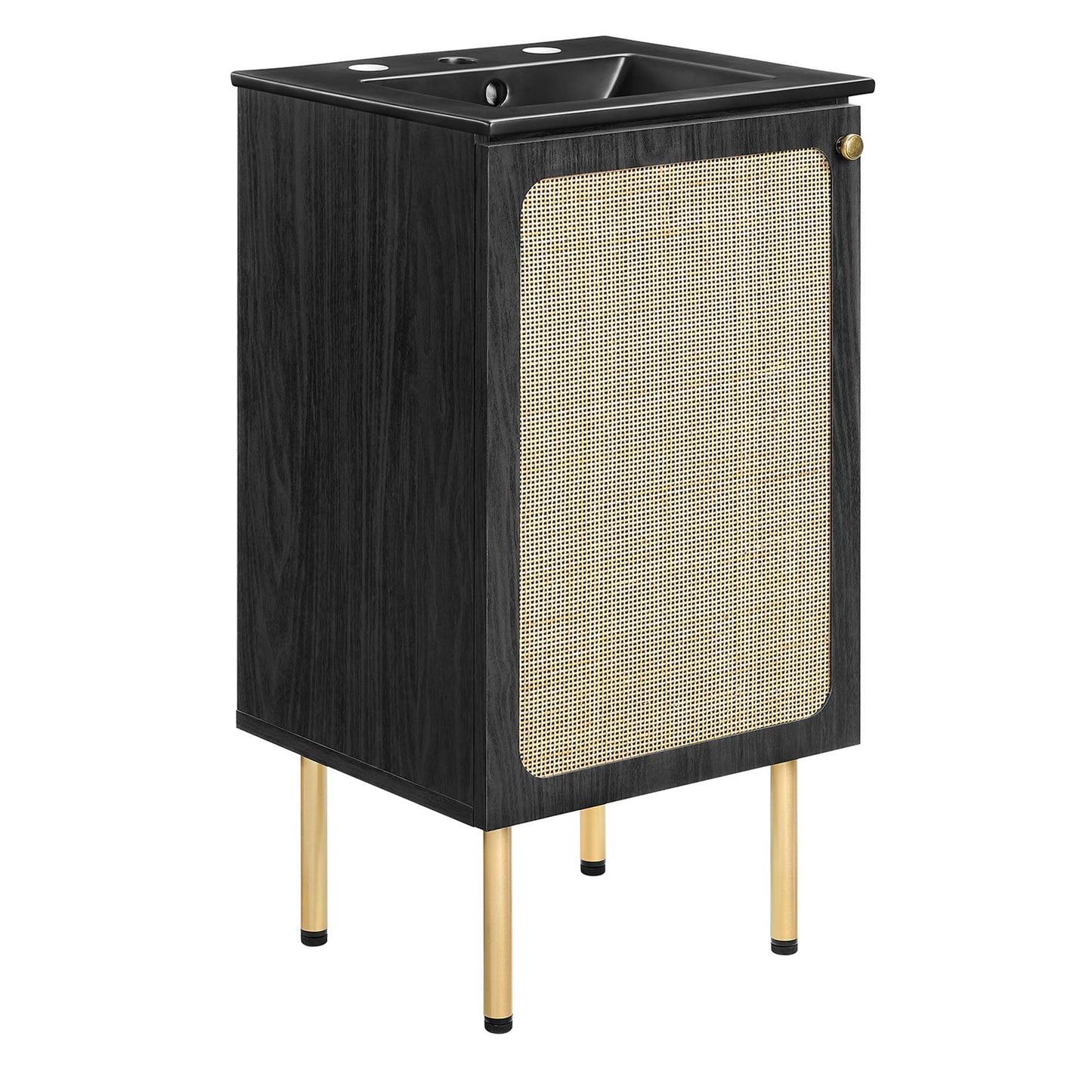 Modway Outlet Chaucer 18" Bathroom Vanity by Modway  Bathroom Furniture Black Black - EEI-6692-BLK-BLK