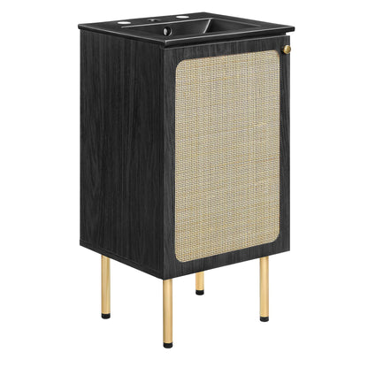 Modway Outlet Chaucer 18" Bathroom Vanity by Modway  Bathroom Furniture Black Black - EEI-6692-BLK-BLK