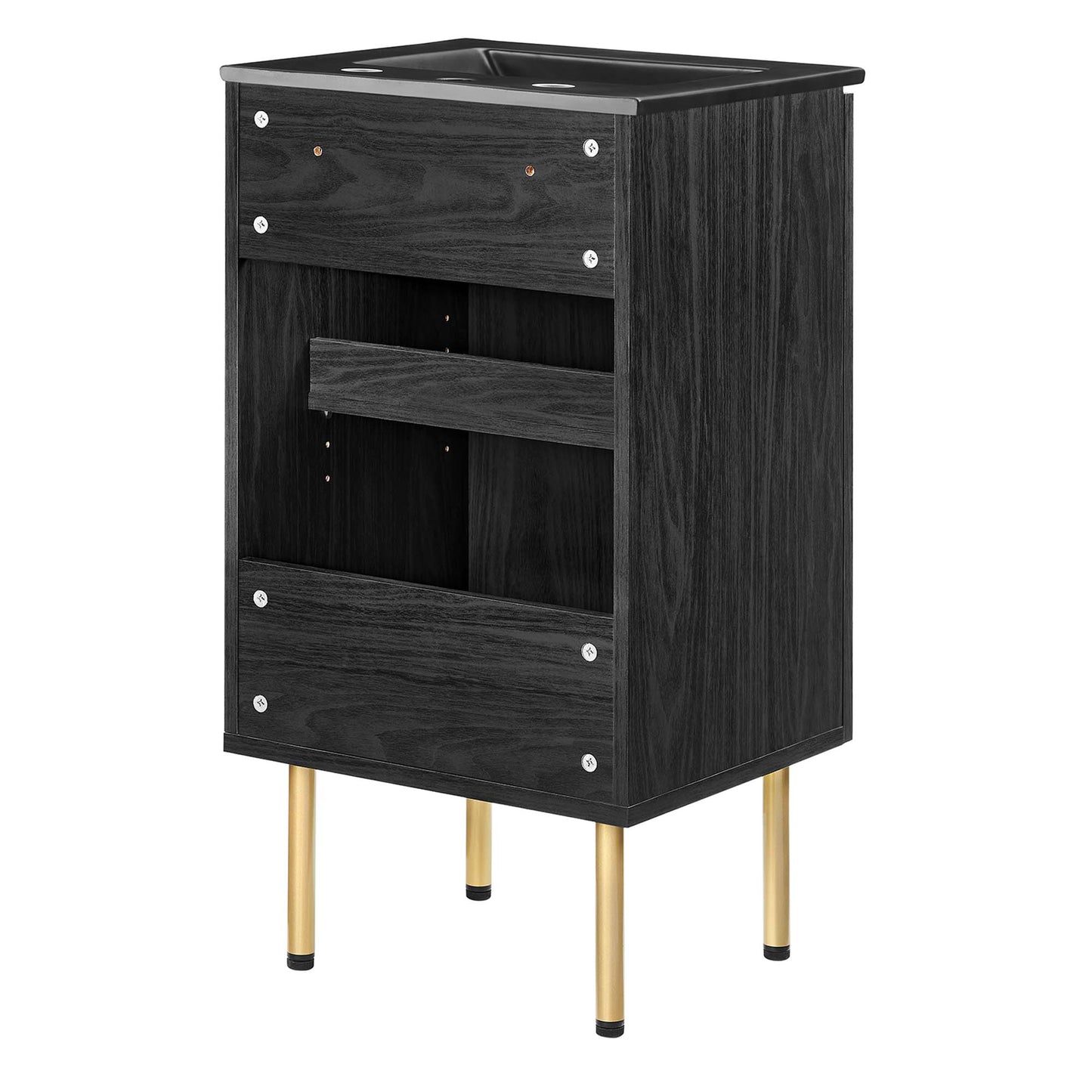 Modway Outlet Chaucer 18" Bathroom Vanity by Modway  Bathroom Furniture Black Black - EEI-6692-BLK-BLK