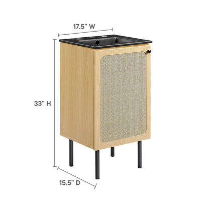 Modway Outlet Chaucer 18" Bathroom Vanity by Modway  Bathroom Furniture Oak Black - EEI-6692-OAK-BLK