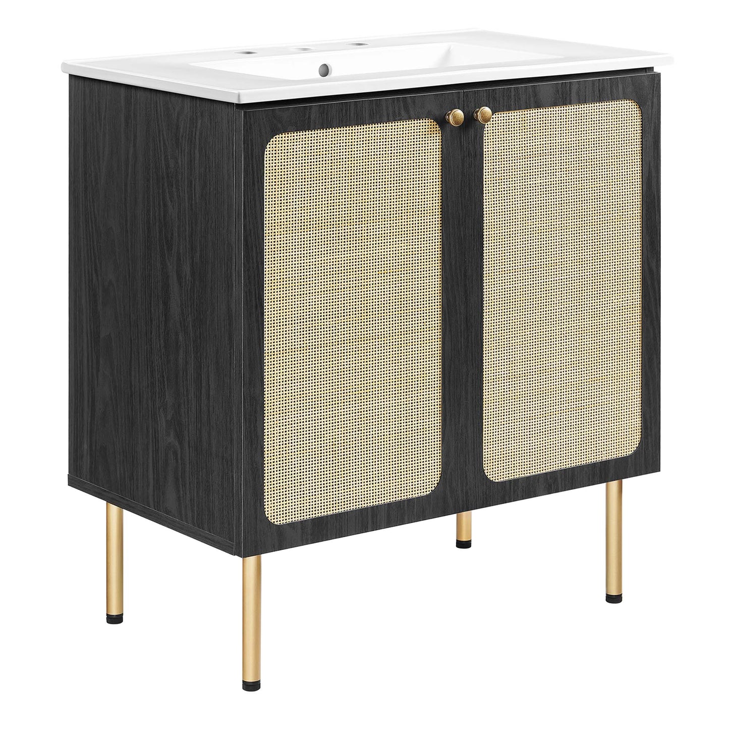 Modway Outlet Chaucer 30" Bathroom Vanity by Modway  Bathroom Furniture Black White - EEI-6695-BLK-WHI