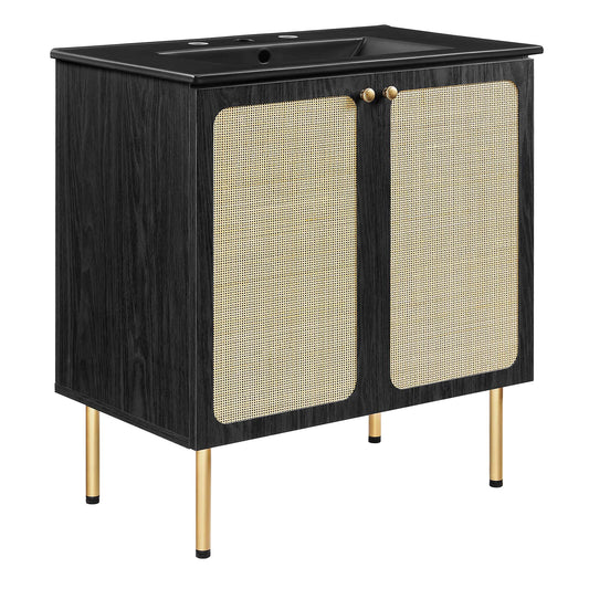 Modway Outlet Chaucer 30" Bathroom Vanity by Modway  Bathroom Furniture Black Black - EEI-6696-BLK-BLK