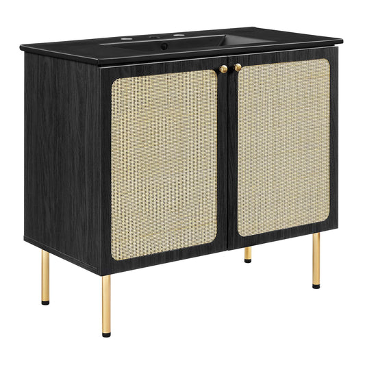 Modway Outlet Chaucer 36" Bathroom Vanity by Modway  Bathroom Furniture Black Black - EEI-6698-BLK-BLK