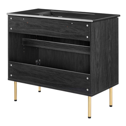 Modway Outlet Chaucer 36" Bathroom Vanity by Modway  Bathroom Furniture Black Black - EEI-6698-BLK-BLK