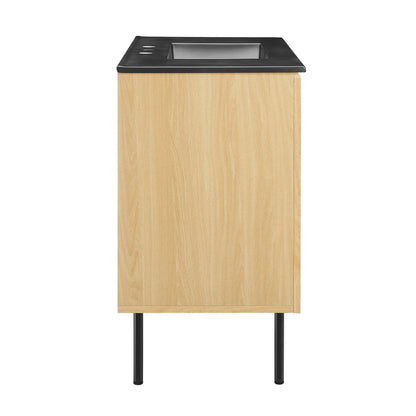 Modway Outlet Chaucer 36" Bathroom Vanity by Modway  Bathroom Furniture Oak Black - EEI-6698-OAK-BLK