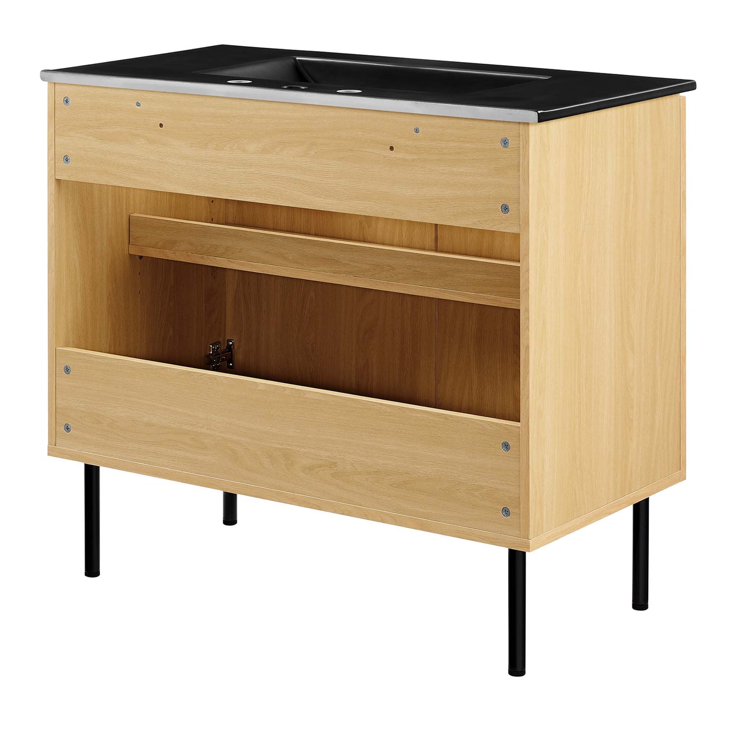 Modway Outlet Chaucer 36" Bathroom Vanity by Modway  Bathroom Furniture Oak Black - EEI-6698-OAK-BLK