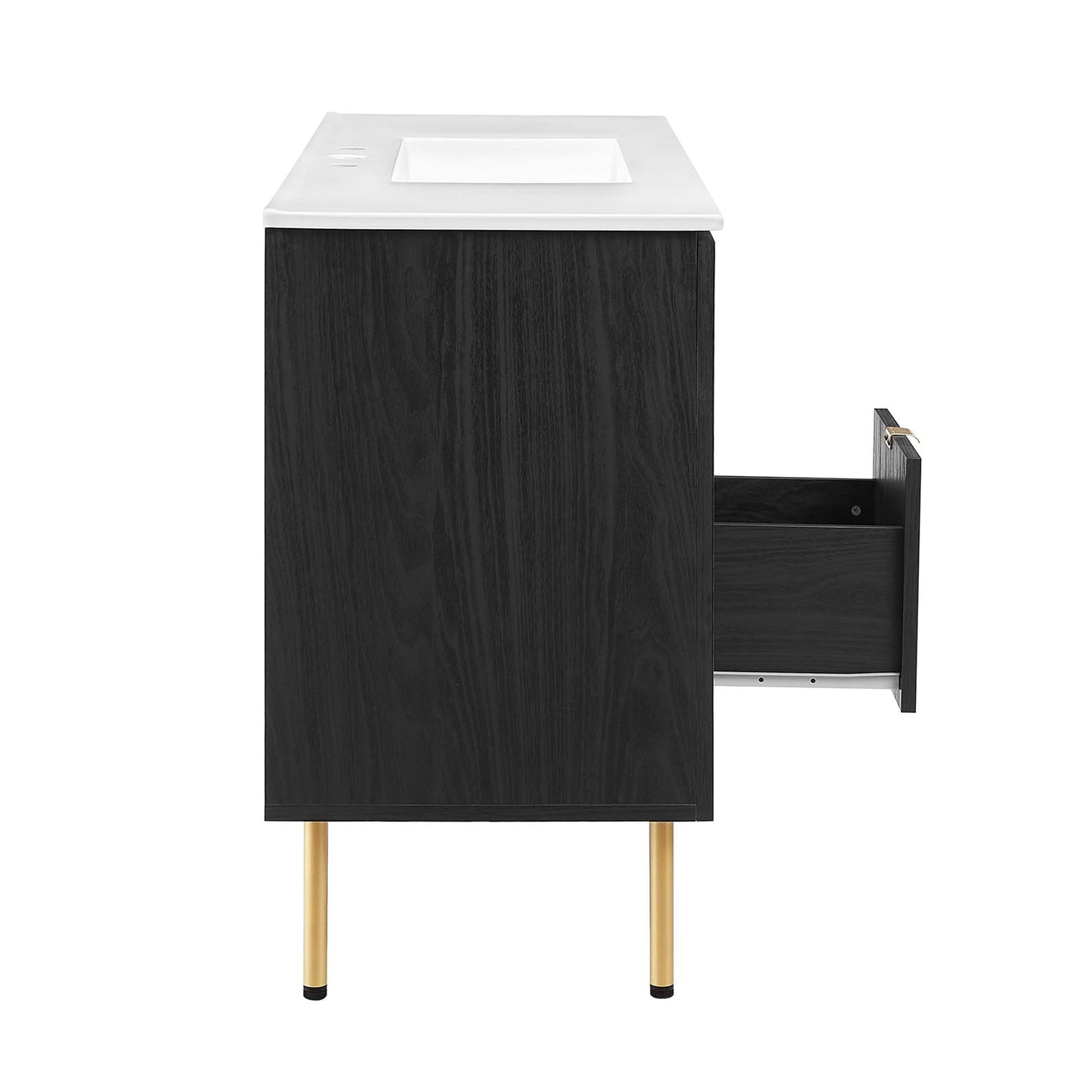Modway Outlet Chaucer 48" Single Sink Bathroom Vanity by Modway  Bathroom Furniture Black White - EEI-6699-BLK-WHI