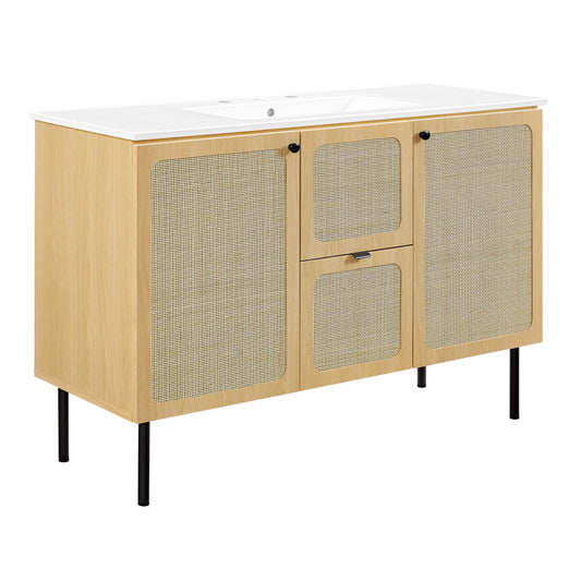 Modway Outlet Chaucer 48" Single Sink Bathroom Vanity by Modway  Bathroom Furniture Oak White - EEI-6699-OAK-WHI