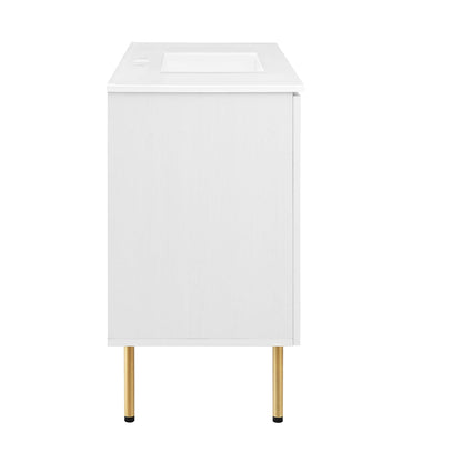 Modway Outlet Chaucer 48" Single Sink Bathroom Vanity by Modway  Bathroom Furniture White White - EEI-6699-WHI-WHI