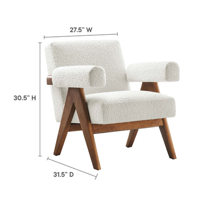 Modway - Lyra Boucle Fabric Armchair Set of 2 by Modway  Living Room Sofas and Armchairs White - EEI-6703-IVO