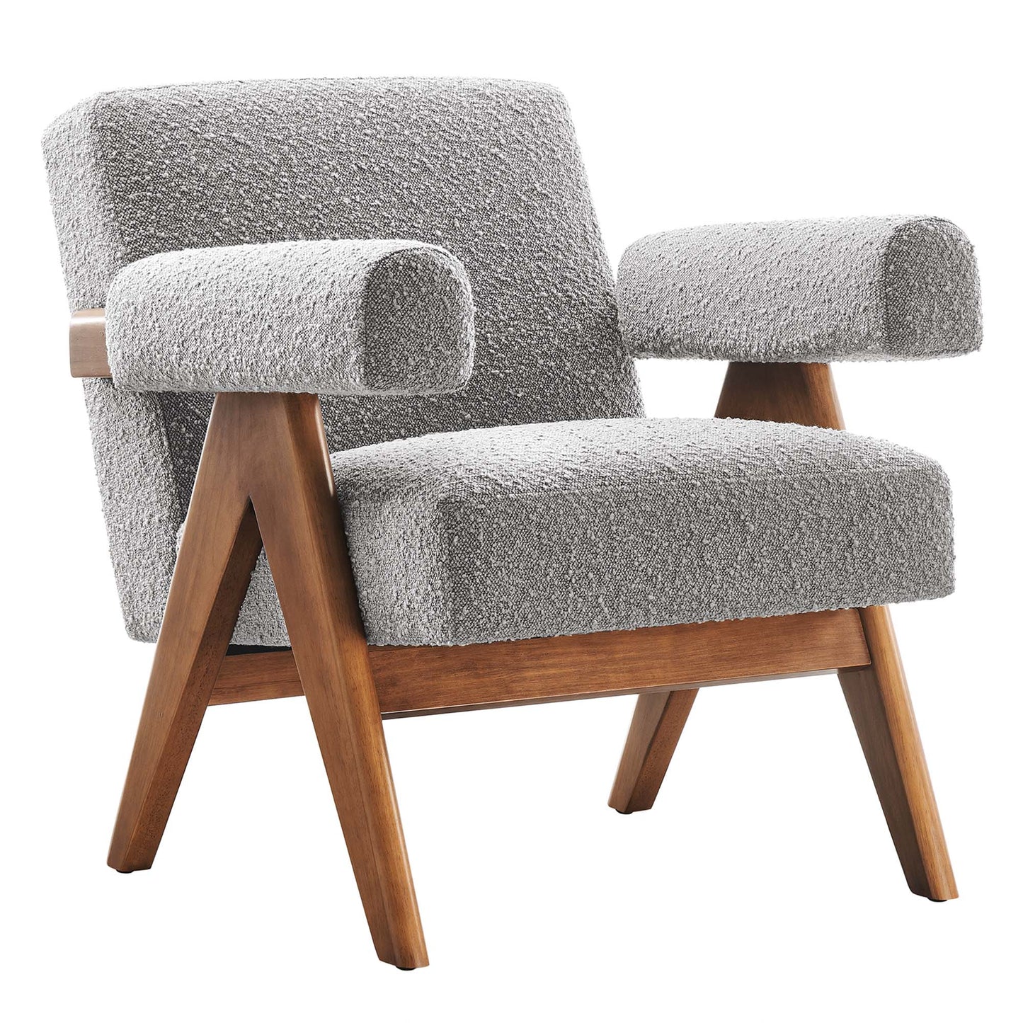 Modway - Lyra Boucle Fabric Armchair Set of 2 by Modway  Living Room Sofas and Armchairs Gray - EEI-6703-LGR