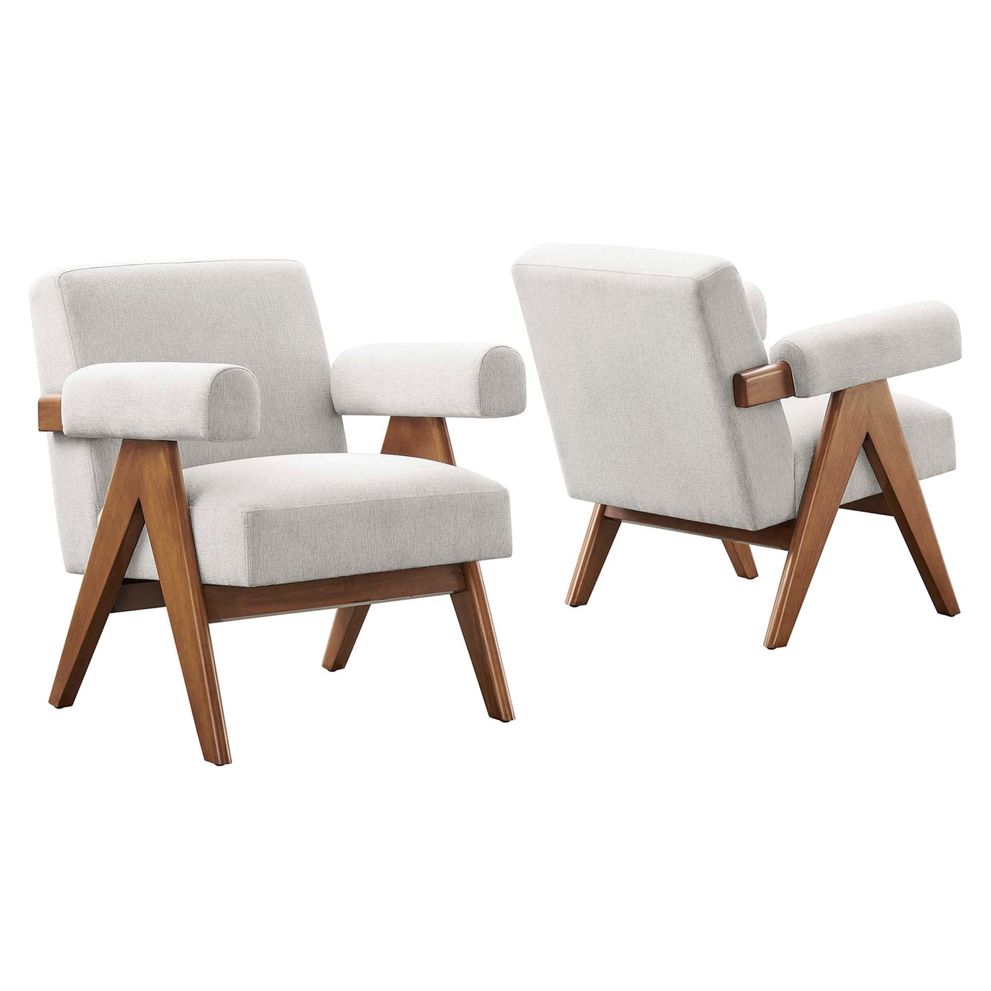 Modway - Lyra Fabric Armchair Set of 2 by Modway  Living Room Sofas and Armchairs White - EEI-6704-HEI