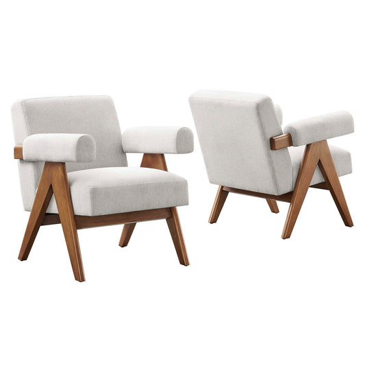 Modway - Lyra Fabric Armchair Set of 2 by Modway  Living Room Sofas and Armchairs White - EEI-6704-HEI