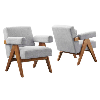Modway - Lyra Fabric Armchair Set of 2 by Modway  Living Room Sofas and Armchairs Gray - EEI-6704-HLG