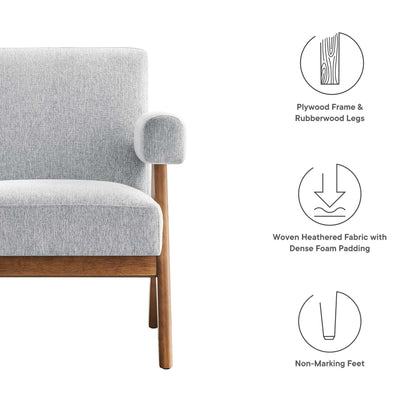 Modway - Lyra Fabric Armchair Set of 2 by Modway  Living Room Sofas and Armchairs Gray - EEI-6704-HLG