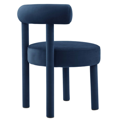 Modway - Toulouse Performance Velvet Dining Chair Set of 2 by Modway  Bar and Dining Dining Chairs Blue - EEI-6706-MID