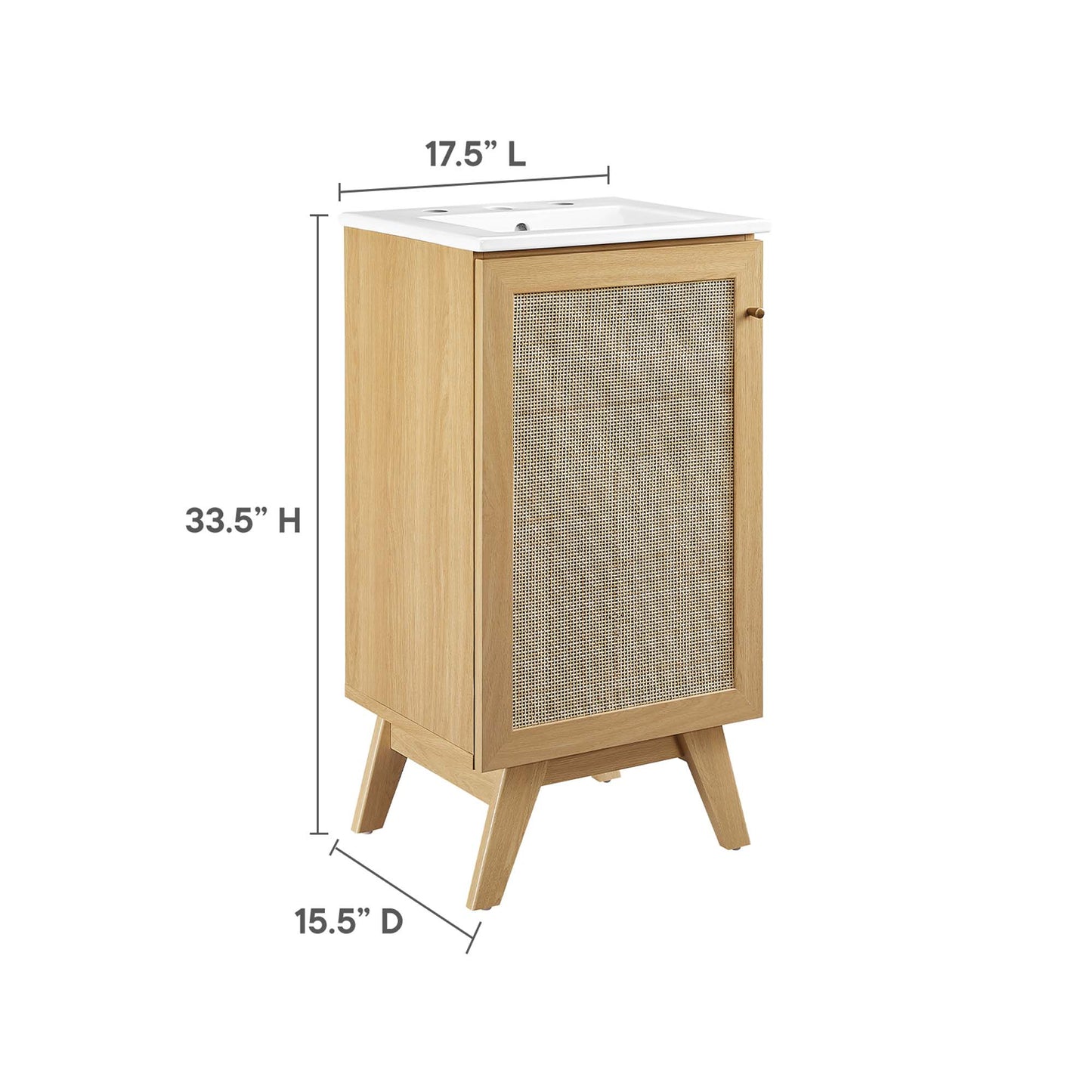 Modway Outlet Soma 18? Bathroom Vanity by Modway  Bathroom Furniture Oak White - EEI-6711-OAK-WHI