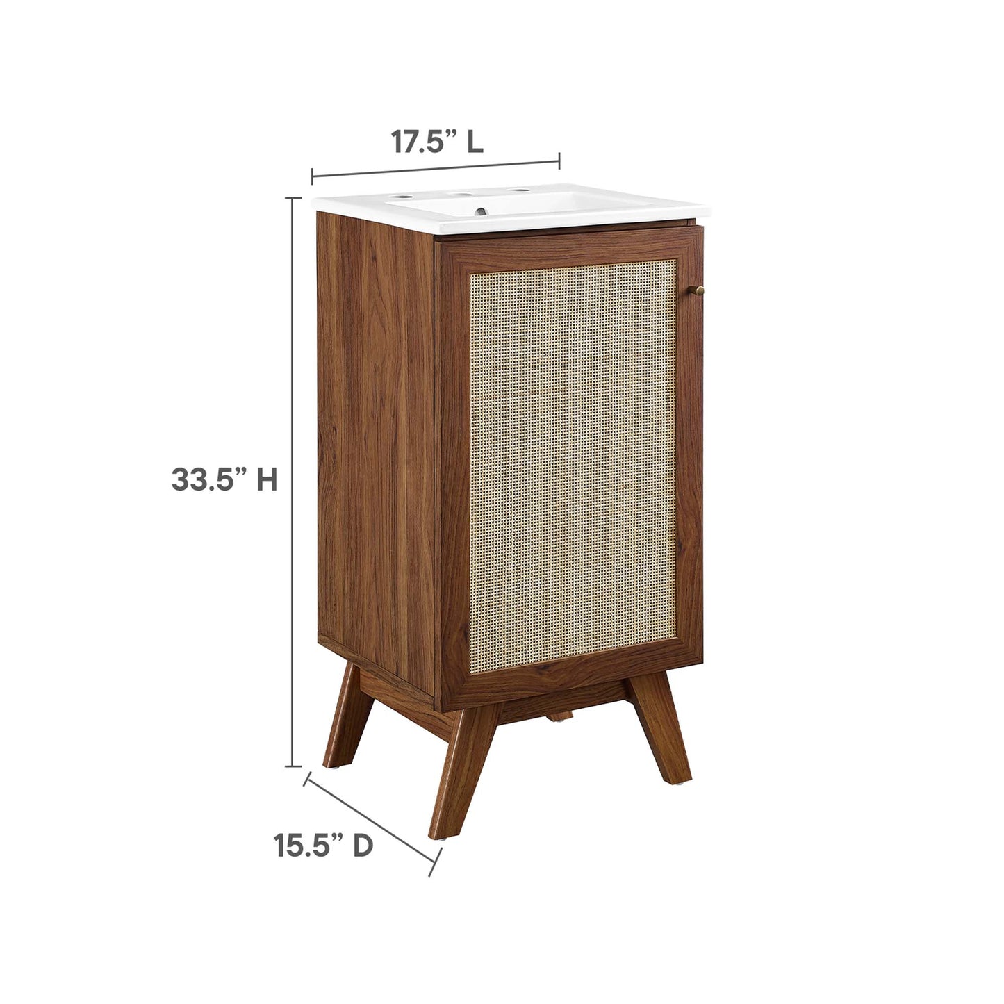 Modway Outlet Soma 18? Bathroom Vanity by Modway  Bathroom Furniture Walnut White - EEI-6711-WAL-WHI