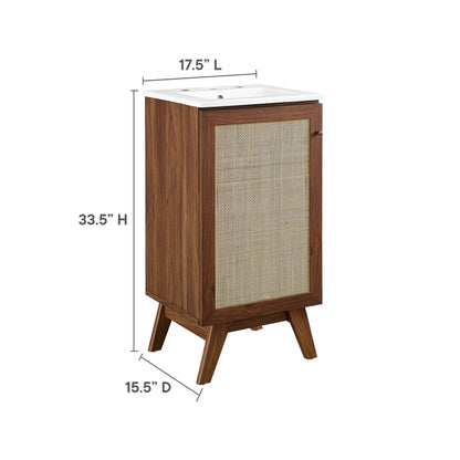 Modway Outlet Soma 18? Bathroom Vanity by Modway  Bathroom Furniture Walnut White - EEI-6711-WAL-WHI