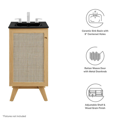 Modway Outlet Soma 18? Bathroom Vanity by Modway  Bathroom Furniture Oak Black - EEI-6712-OAK-BLK