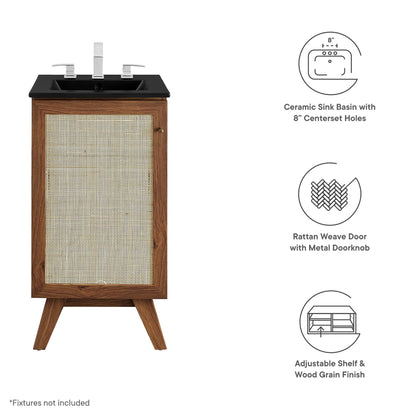 Modway Outlet Soma 18? Bathroom Vanity by Modway  Bathroom Furniture Walnut Black - EEI-6712-WAL-BLK