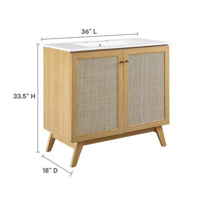 Modway - Soma 36? Bathroom Vanity by Modway  Bathroom Vanities Brown - EEI-6717-OAK-WHI