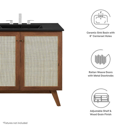 Modway - Soma 36? Bathroom Vanity by Modway  Bathroom Vanities Brown - EEI-6718-WAL-BLK