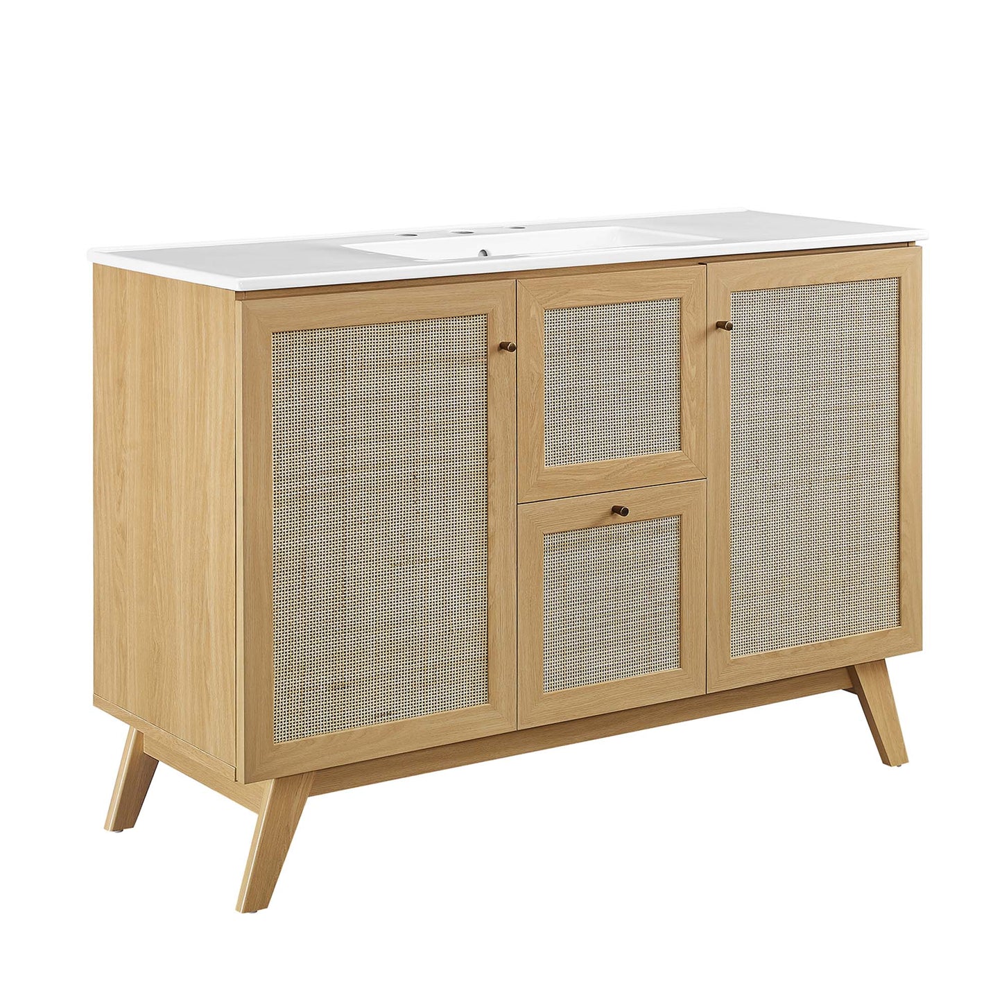 Modway - Soma 48? Single Sink Bathroom Vanity by Modway  Bathroom Vanities Brown - EEI-6719-OAK-WHI